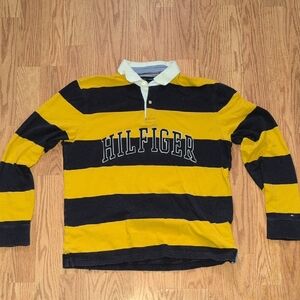 Tommy Hilfiger Bold Yellow and Black Rugby Shirt